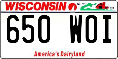 WI license plate 650WOI