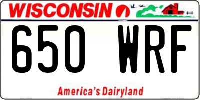 WI license plate 650WRF