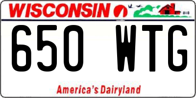 WI license plate 650WTG