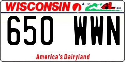 WI license plate 650WWN