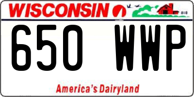 WI license plate 650WWP