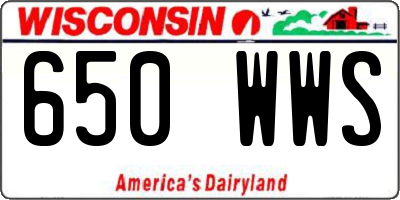 WI license plate 650WWS