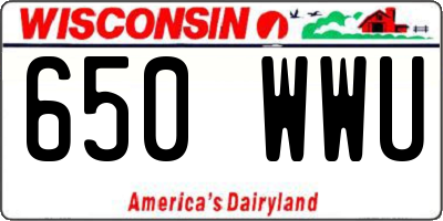 WI license plate 650WWU