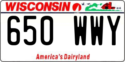 WI license plate 650WWY