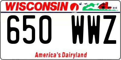 WI license plate 650WWZ