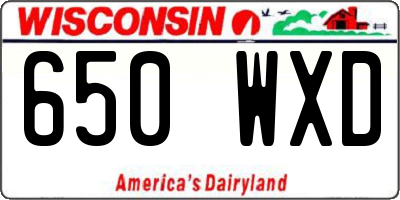 WI license plate 650WXD