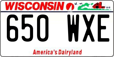 WI license plate 650WXE