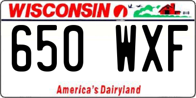 WI license plate 650WXF
