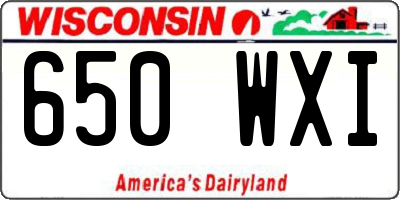 WI license plate 650WXI