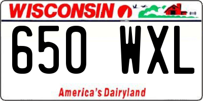 WI license plate 650WXL