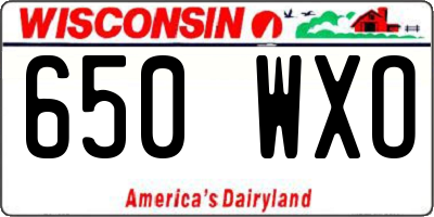 WI license plate 650WXO