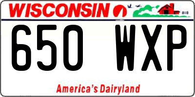 WI license plate 650WXP