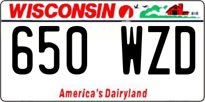 WI license plate 650WZD