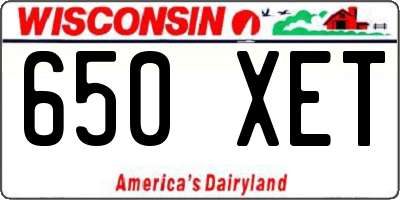 WI license plate 650XET