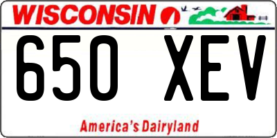 WI license plate 650XEV