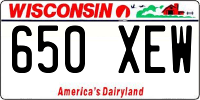 WI license plate 650XEW