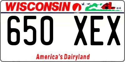 WI license plate 650XEX