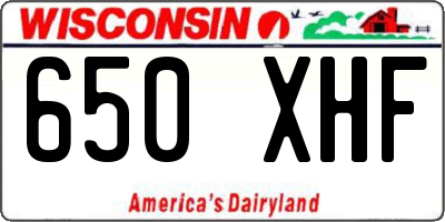 WI license plate 650XHF