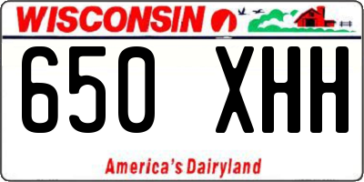 WI license plate 650XHH