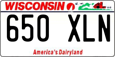 WI license plate 650XLN
