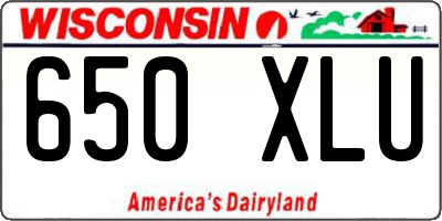 WI license plate 650XLU