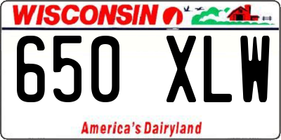 WI license plate 650XLW