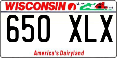 WI license plate 650XLX