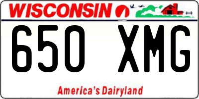 WI license plate 650XMG
