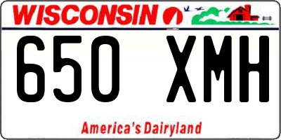 WI license plate 650XMH
