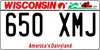 WI license plate 650XMJ