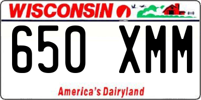 WI license plate 650XMM