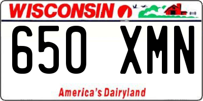 WI license plate 650XMN