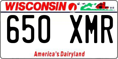 WI license plate 650XMR