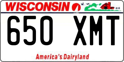 WI license plate 650XMT