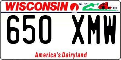 WI license plate 650XMW
