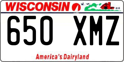 WI license plate 650XMZ