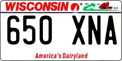 WI license plate 650XNA