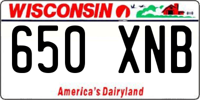 WI license plate 650XNB