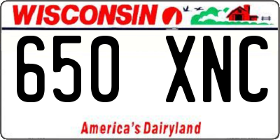 WI license plate 650XNC