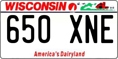 WI license plate 650XNE