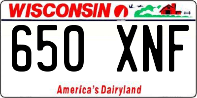 WI license plate 650XNF