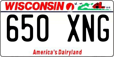 WI license plate 650XNG