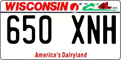 WI license plate 650XNH