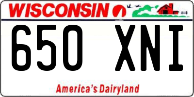 WI license plate 650XNI