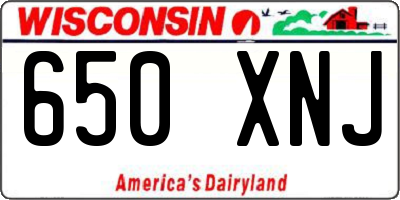 WI license plate 650XNJ