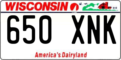 WI license plate 650XNK