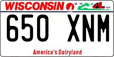 WI license plate 650XNM
