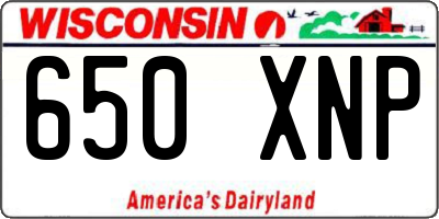 WI license plate 650XNP