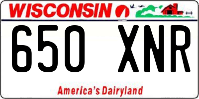 WI license plate 650XNR