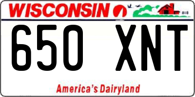 WI license plate 650XNT
